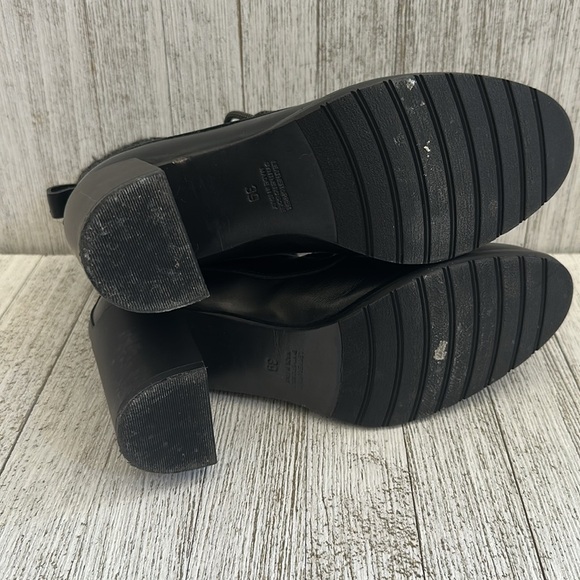 Napoleoni Grannie Black Leather Neoprene Lace-up Lolita Granny Booties - Picture 5 of 10